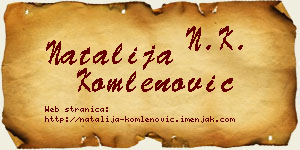 Natalija Komlenović vizit kartica
